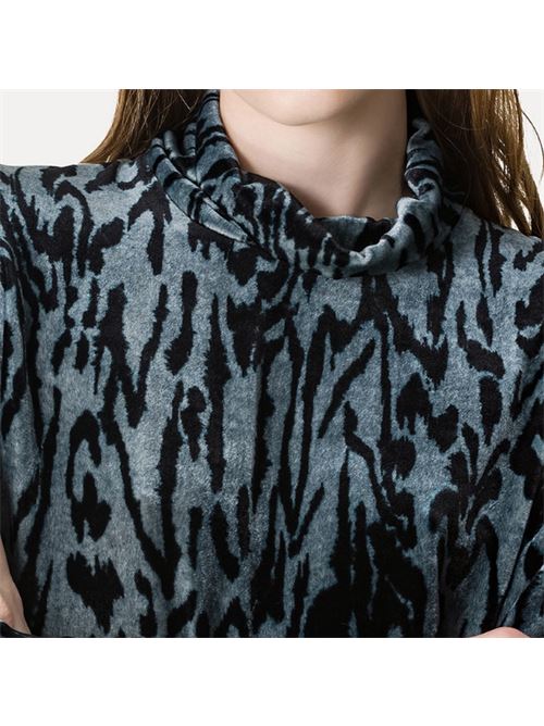 VELVET ROLLNECK WITH MOIRE' PRINT FORTE_FORTE | 14415_my shirtF48M.7052 stone